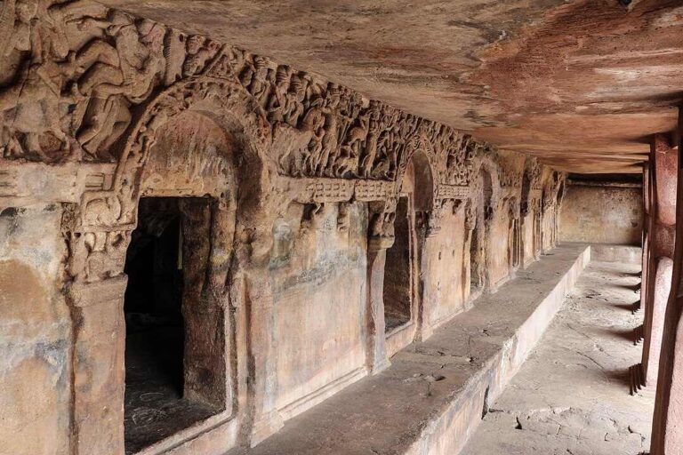 a inside view of khandagiri cave.